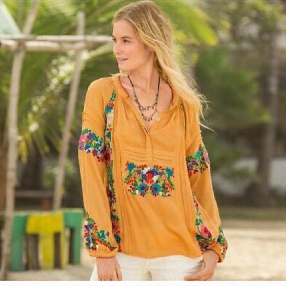 Sundance Fabled Floral Embroidered Tunic Size XS